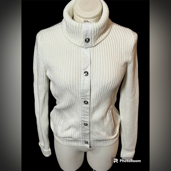 Lauren Ralph Lauren Cable Knit cardigan Sweater with pockets - Picture 5 of 10